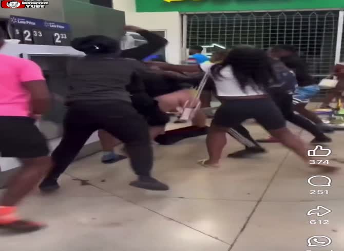 Video :WTF - When a man acts inappropriately at a store, other patrons strike him